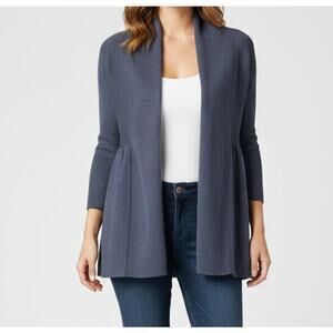 Designers Originals Womens Medium Open Front Gray Cardigan Sweater